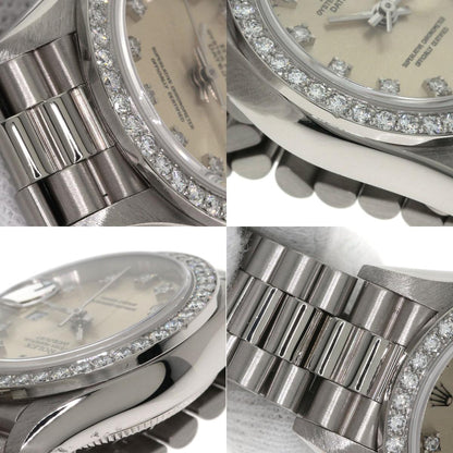 ROLEX ロレックス 69139G デイトジャスト 10P ダイヤモンド 腕時計 K18WG レディース 中古