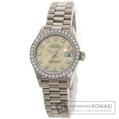 ROLEX ロレックス 69139G デイトジャスト 10P ダイヤモンド 腕時計 K18WG レディース 中古