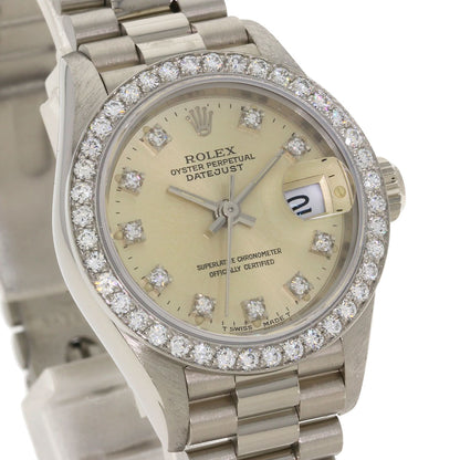 ROLEX ロレックス 69139G デイトジャスト 10P ダイヤモンド 腕時計 K18WG レディース 中古
