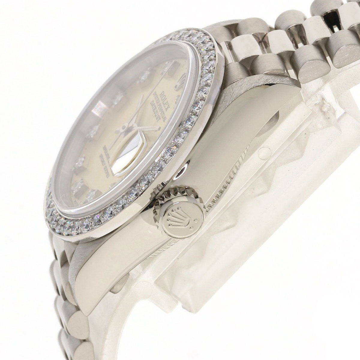 ROLEX ロレックス 69139G デイトジャスト 10P ダイヤモンド 腕時計 K18WG レディース 中古