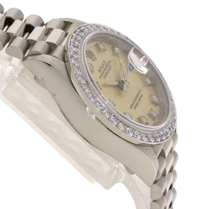 ROLEX ロレックス 69139G デイトジャスト 10P ダイヤモンド 腕時計 K18WG レディース 中古