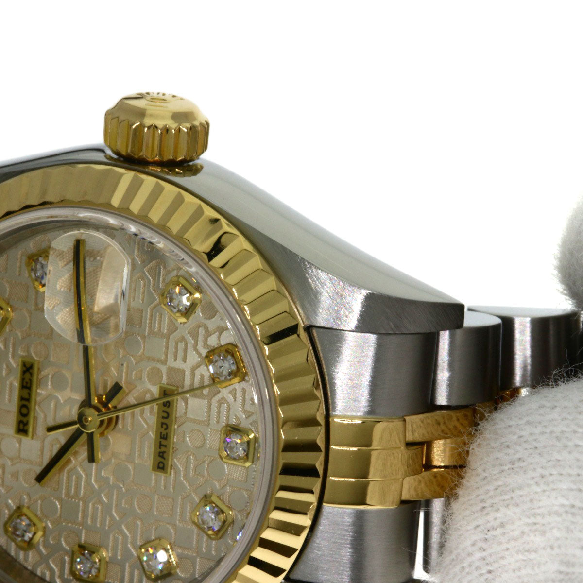 ROLEX ロレックス 79173G デイトジャスト 10P ダイヤモンド 腕時計 SS レディース 中古
