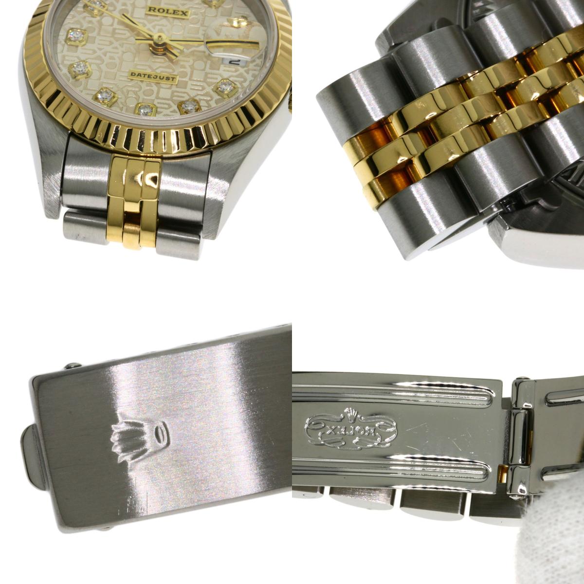 ROLEX ロレックス 79173G デイトジャスト 10P ダイヤモンド 腕時計 SS レディース 中古