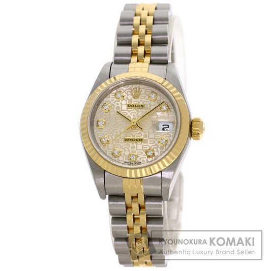 ROLEX ロレックス 79173G デイトジャスト 10P ダイヤモンド 腕時計 SS レディース 中古