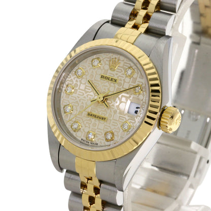 ROLEX ロレックス 79173G デイトジャスト 10P ダイヤモンド 腕時計 SS レディース 中古