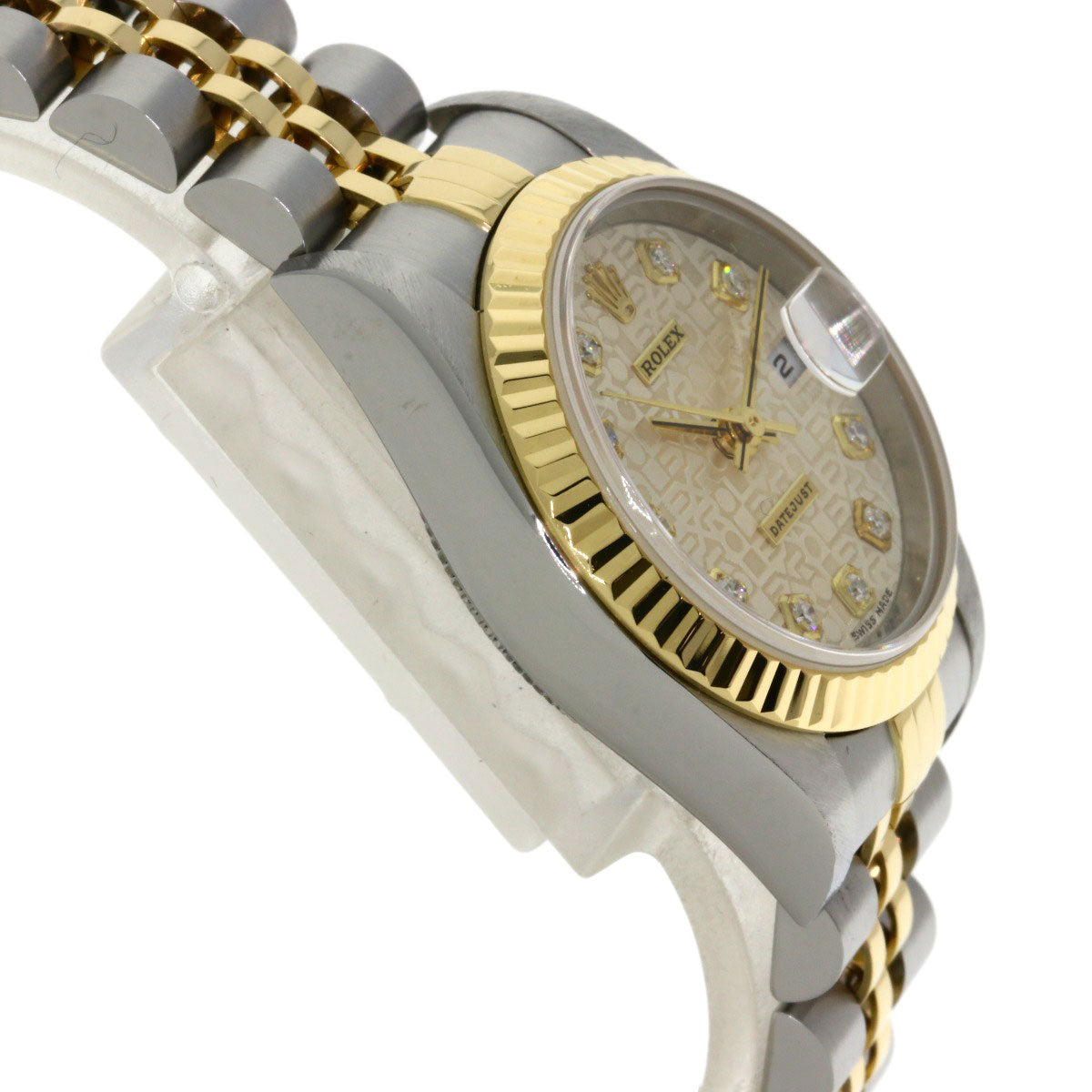 ROLEX ロレックス 79173G デイトジャスト 10P ダイヤモンド 腕時計 SS レディース 中古