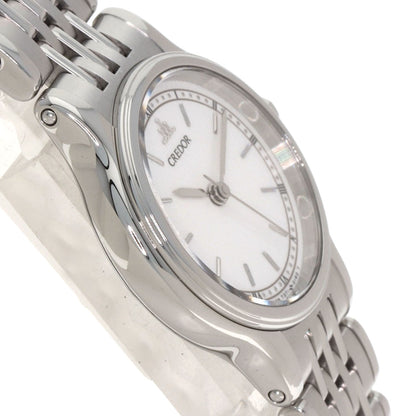 SEIKO セイコー 7371-0090 クレドール ラウンドフェイス 腕時計 SS レディース 中古