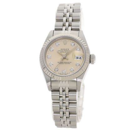 ROLEX ロレックス 69174G デイトジャスト 10P ダイヤモンド 腕時計 SS レディース 中古