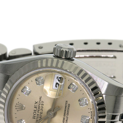 ROLEX ロレックス 69174G デイトジャスト 10P ダイヤモンド 腕時計 SS レディース 中古