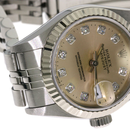 ROLEX ロレックス 69174G デイトジャスト 10P ダイヤモンド 腕時計 SS レディース 中古