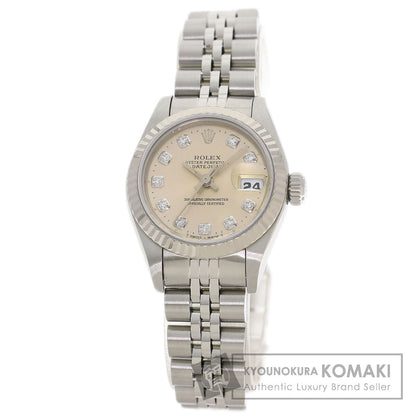 ROLEX ロレックス 69174G デイトジャスト 10P ダイヤモンド 腕時計 SS レディース 中古