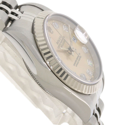 ROLEX ロレックス 69174G デイトジャスト 10P ダイヤモンド 腕時計 SS レディース 中古