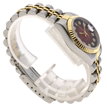 ROLEX ロレックス 69173G デイトジャスト 10P ダイヤモンド チェリーグラデーション 腕時計 SS レディース 中古