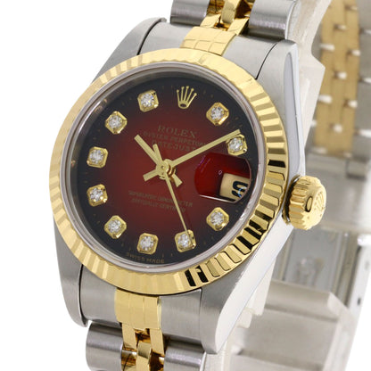 ROLEX ロレックス 69173G デイトジャスト 10P ダイヤモンド チェリーグラデーション 腕時計 SS レディース 中古