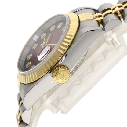 ROLEX ロレックス 69173G デイトジャスト 10P ダイヤモンド チェリーグラデーション 腕時計 SS レディース 中古