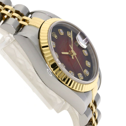 ROLEX ロレックス 69173G デイトジャスト 10P ダイヤモンド チェリーグラデーション 腕時計 SS レディース 中古