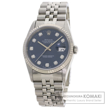 ROLEX ロレックス 16234G デイトジャスト 10P ダイヤモンド 腕時計 SS メンズ 中古