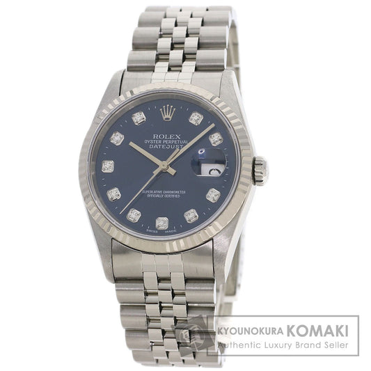 ROLEX ロレックス 16234G デイトジャスト 10P ダイヤモンド 腕時計 SS メンズ 中古