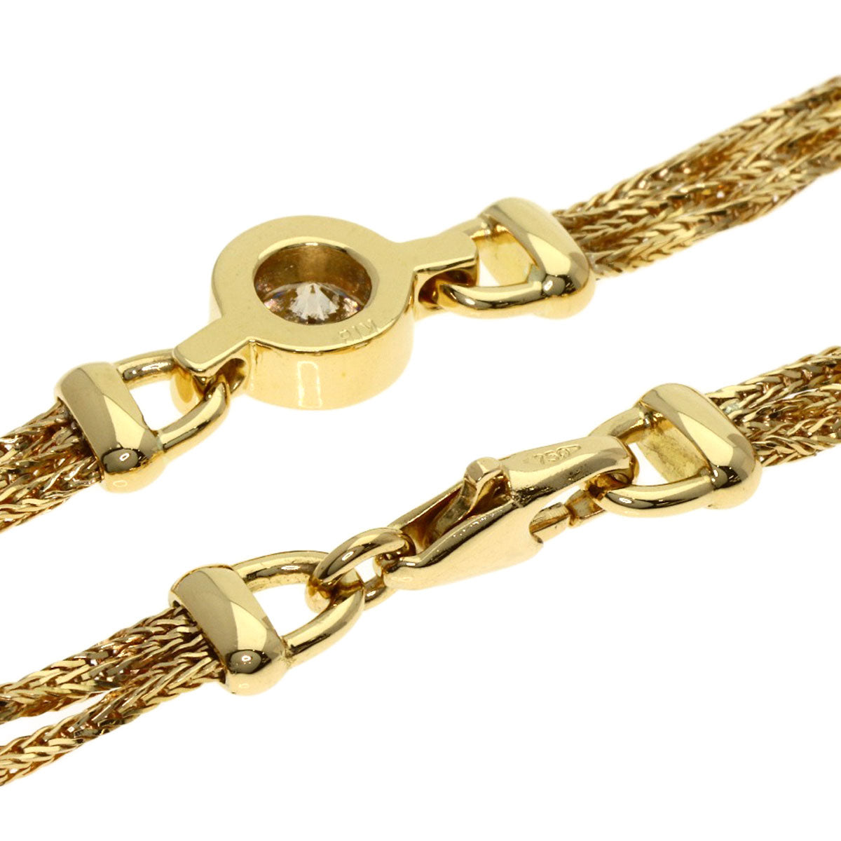 SELECT JEWELRY セレクトジュエリー ダイヤモンド ツイストチェーン ネックレス K18YG レディース 中古
