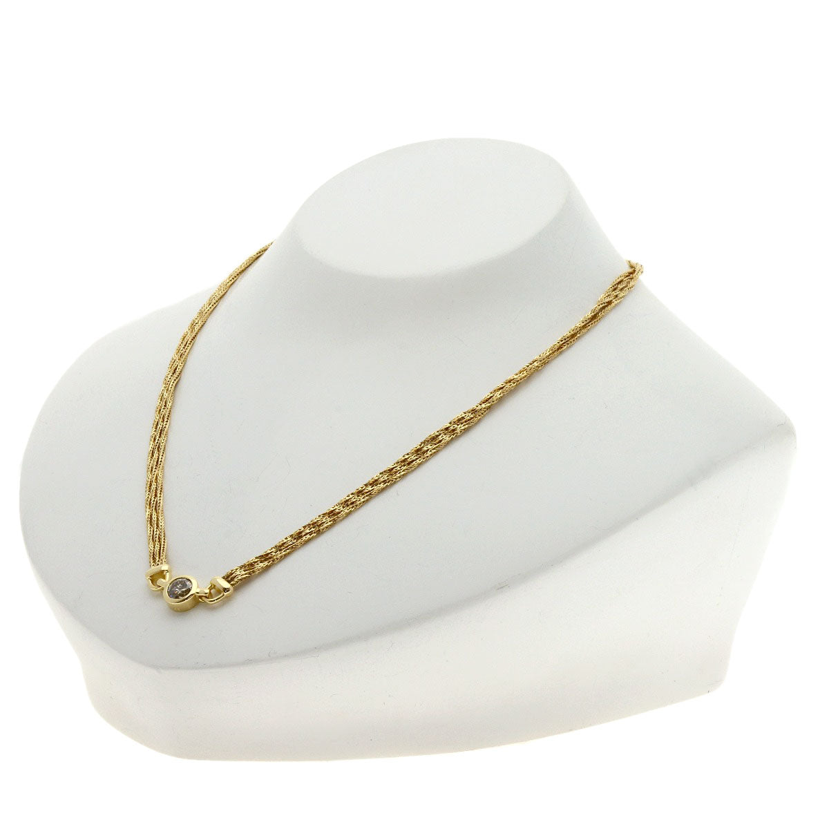 SELECT JEWELRY セレクトジュエリー ダイヤモンド ツイストチェーン ネックレス K18YG レディース 中古