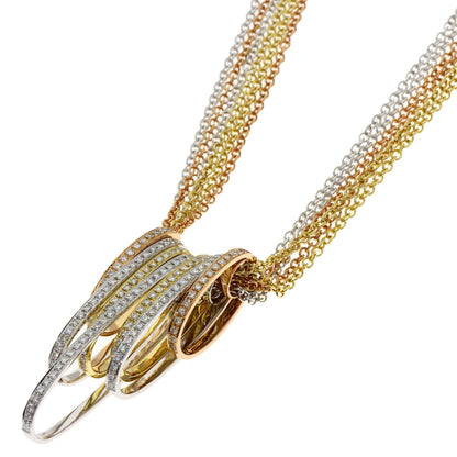 SELECT JEWELRY セレクトジュエリー スリーカラー ダイヤモンド ネックレス K18YG レディース 中古