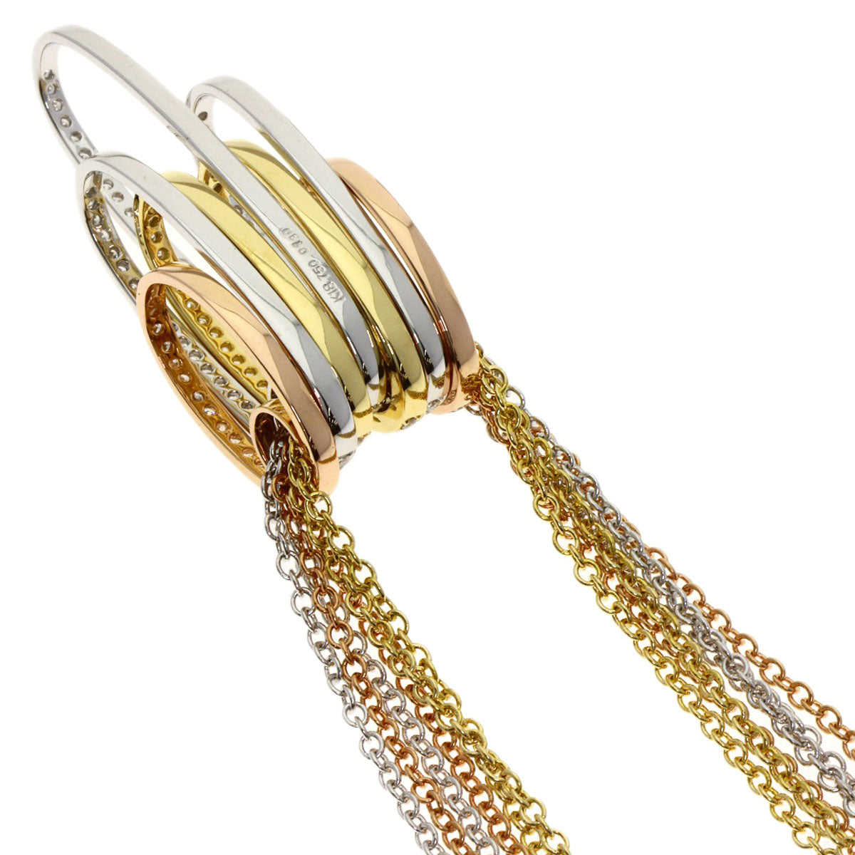 SELECT JEWELRY セレクトジュエリー スリーカラー ダイヤモンド ネックレス K18YG レディース 中古