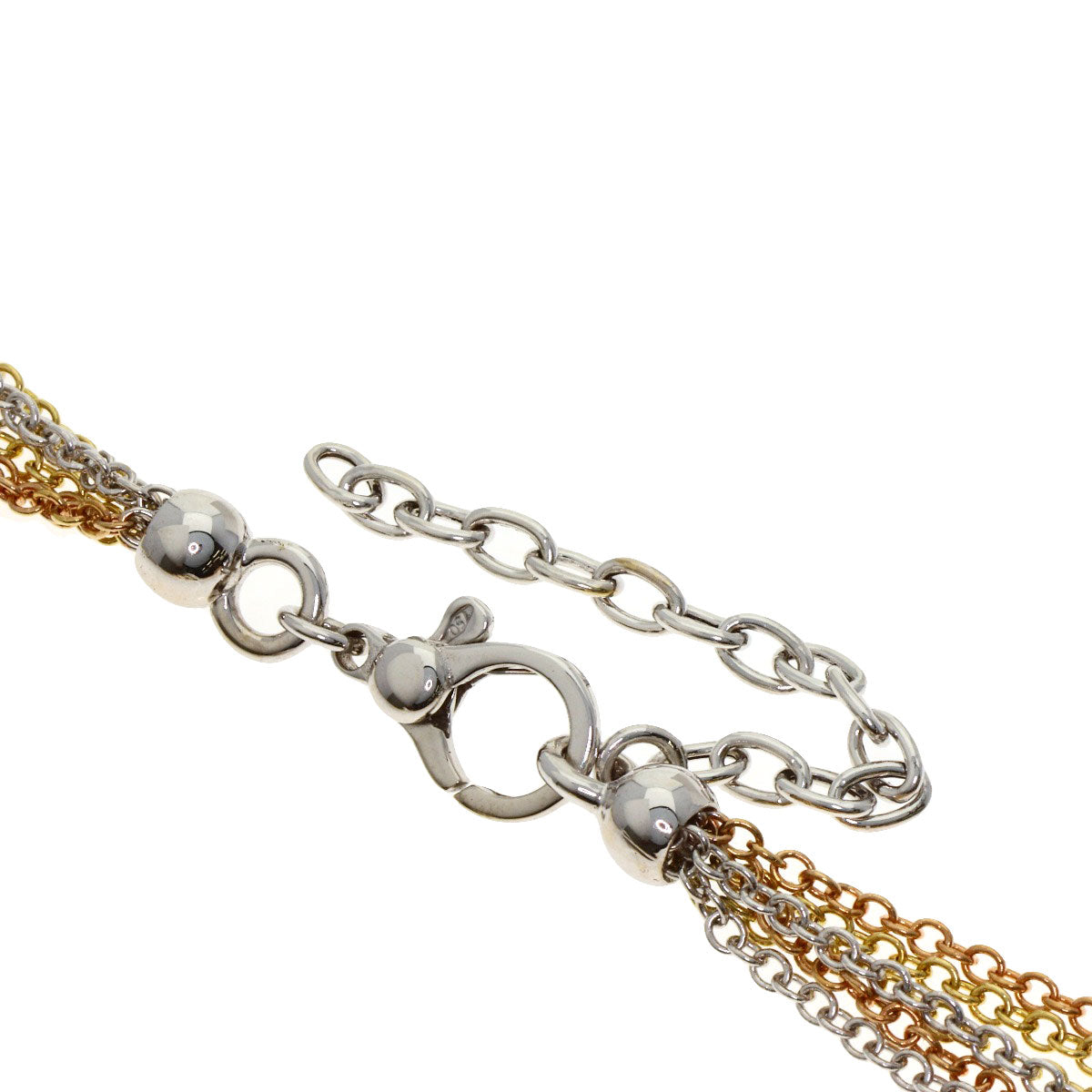 SELECT JEWELRY セレクトジュエリー スリーカラー ダイヤモンド ネックレス K18YG レディース 中古