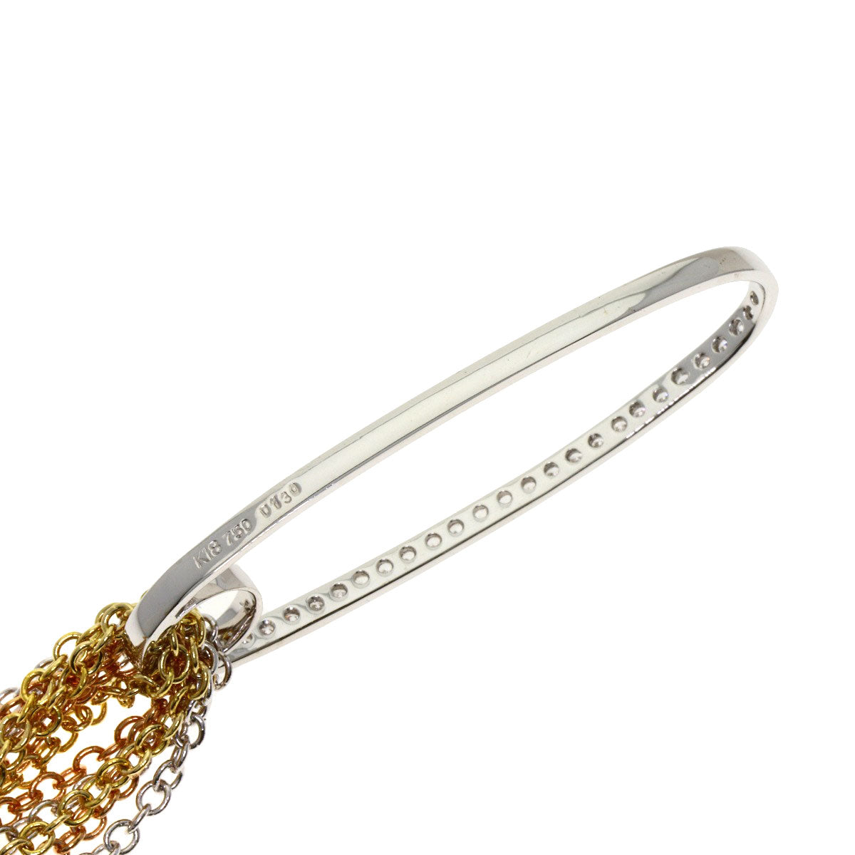 SELECT JEWELRY セレクトジュエリー スリーカラー ダイヤモンド ネックレス K18YG レディース 中古