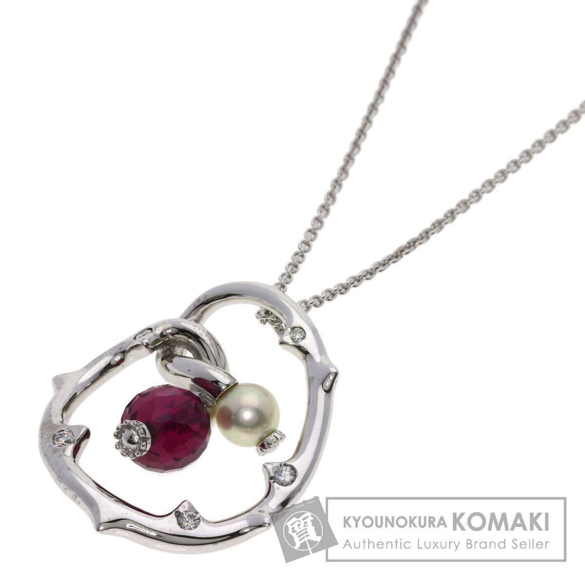 ミキモト ガーネット パール 真珠 ダイヤモンド ネックレス 中古 商品画像1