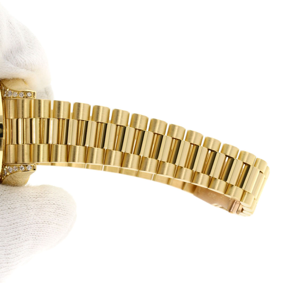ROLEX ロレックス 69158G デイトジャスト ベゼル ダイヤモンド 腕時計 K18YG レディース 中古