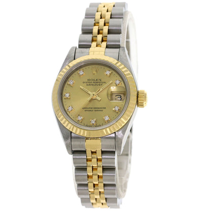 ROLEX ロレックス 69173G デイトジャスト 10P ダイヤモンド 腕時計 SS レディース 中古