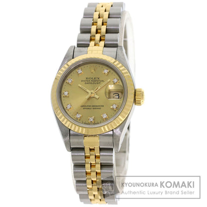 ROLEX ロレックス 69173G デイトジャスト 10P ダイヤモンド 腕時計 SS レディース 中古