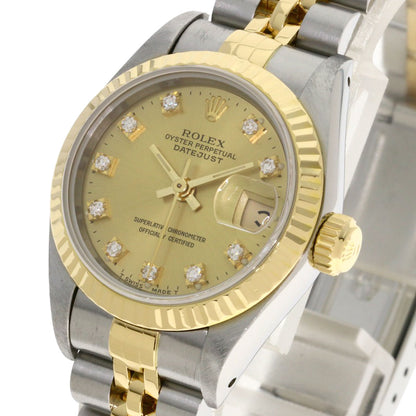 ROLEX ロレックス 69173G デイトジャスト 10P ダイヤモンド 腕時計 SS レディース 中古