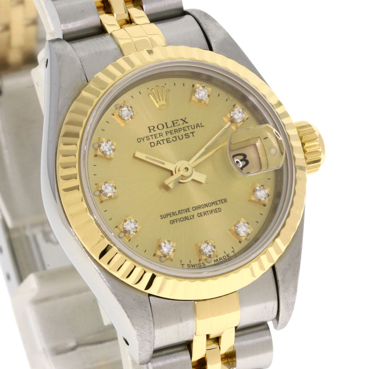 ROLEX ロレックス 69173G デイトジャスト 10P ダイヤモンド 腕時計 SS レディース 中古