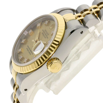 ROLEX ロレックス 69173G デイトジャスト 10P ダイヤモンド 腕時計 SS レディース 中古
