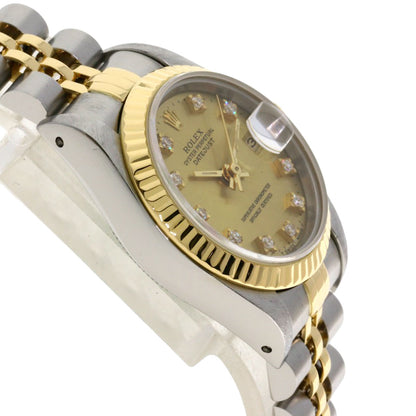 ROLEX ロレックス 69173G デイトジャスト 10P ダイヤモンド 腕時計 SS レディース 中古