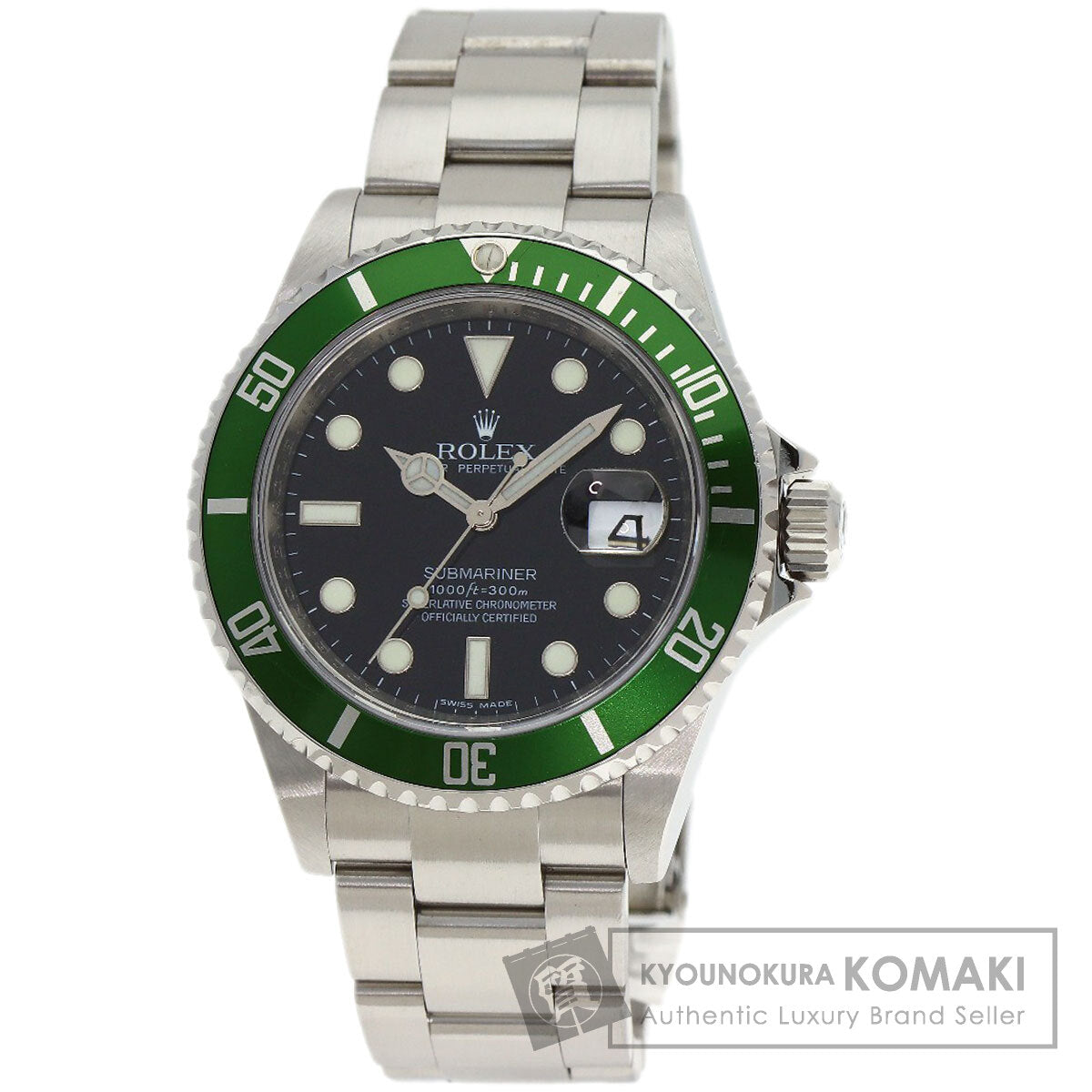 ROLEX ロレックス 16610 サブマリーナ デイト グリーンサブ 腕時計 SS メンズ 中古