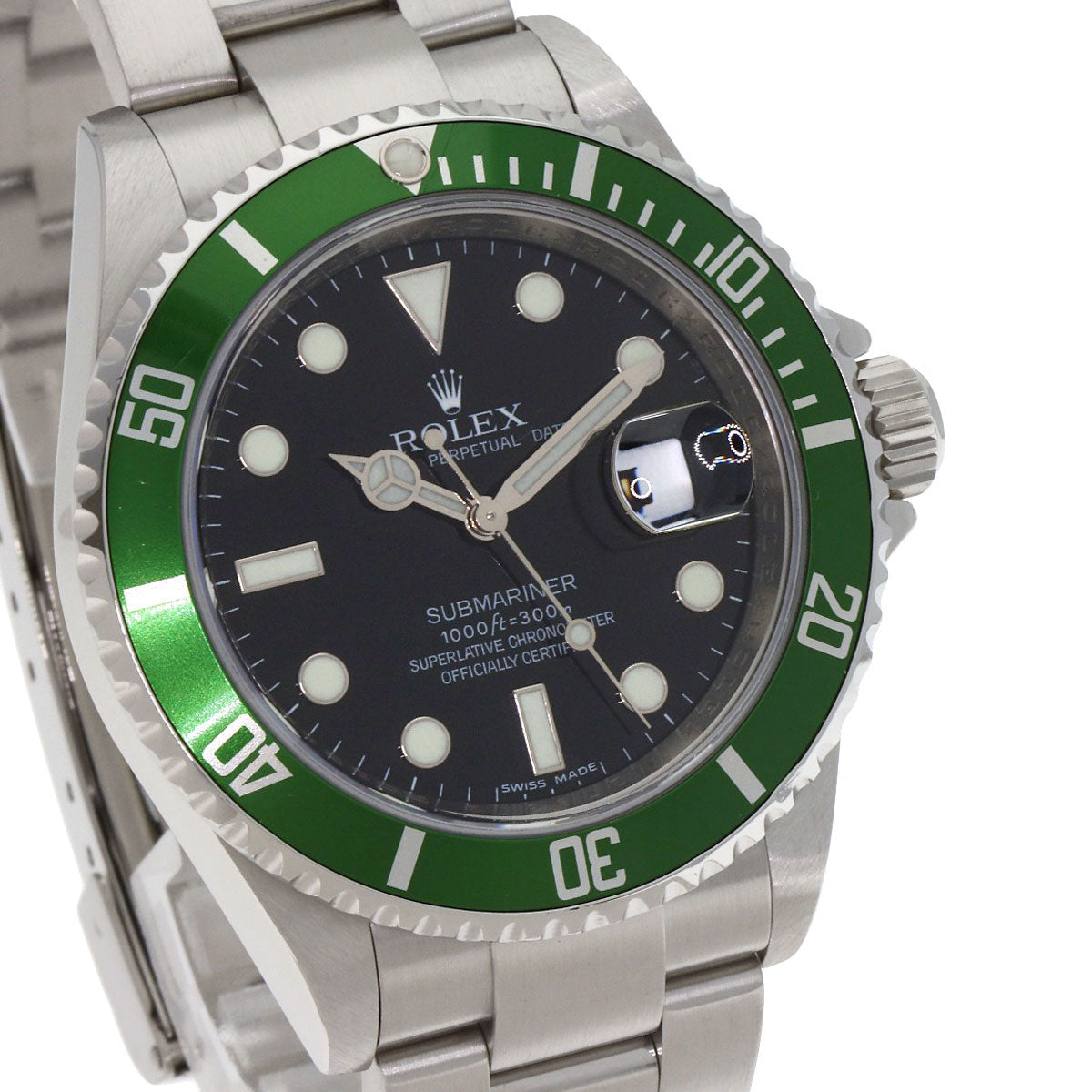ROLEX ロレックス 16610 サブマリーナ デイト グリーンサブ 腕時計 SS メンズ 中古