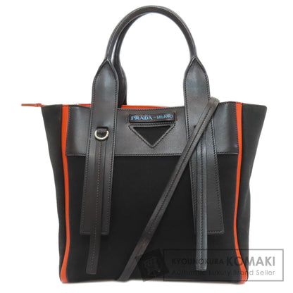 PRADA プラダ ウーヴェルチュール ハンドバッグ キャンバス レディース 中古