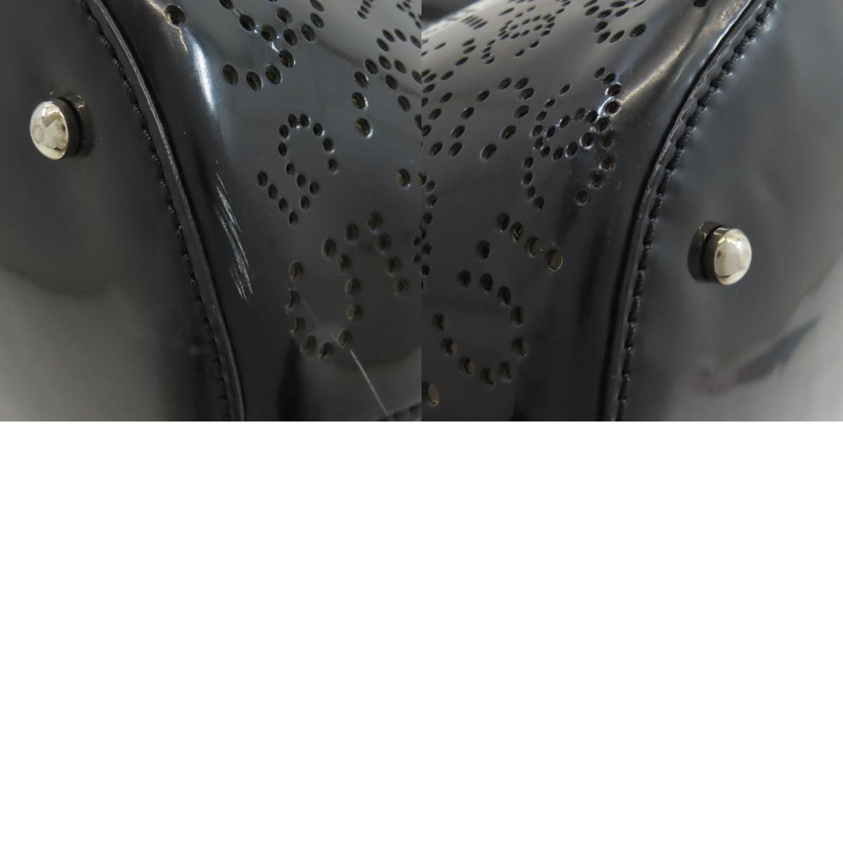 CHANEL シャネル パンチング ココマーク シルバー金具 ハンドバッグ エナメル レディース 中古