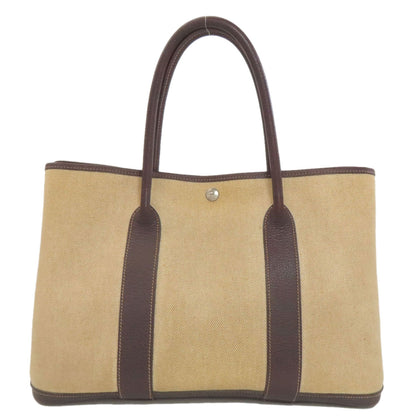 HERMES エルメス ガーデンパーティPM シルバー金具 トートバッグ トワルアッシュ レディース 中古