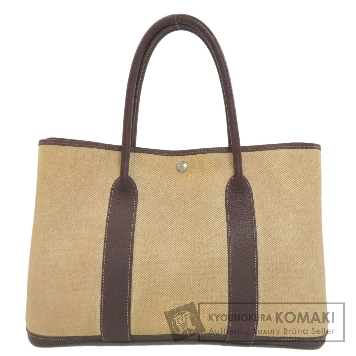 HERMES エルメス ガーデンパーティPM シルバー金具 トートバッグ トワルアッシュ レディース 中古