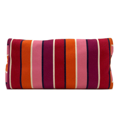 Longchamp ロンシャン ストライプ トートバッグ キャンバス レディース 中古