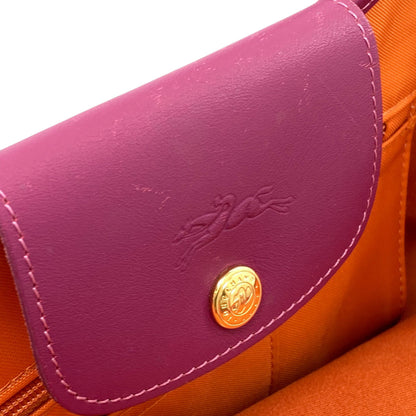 Longchamp ロンシャン ストライプ トートバッグ キャンバス レディース 中古
