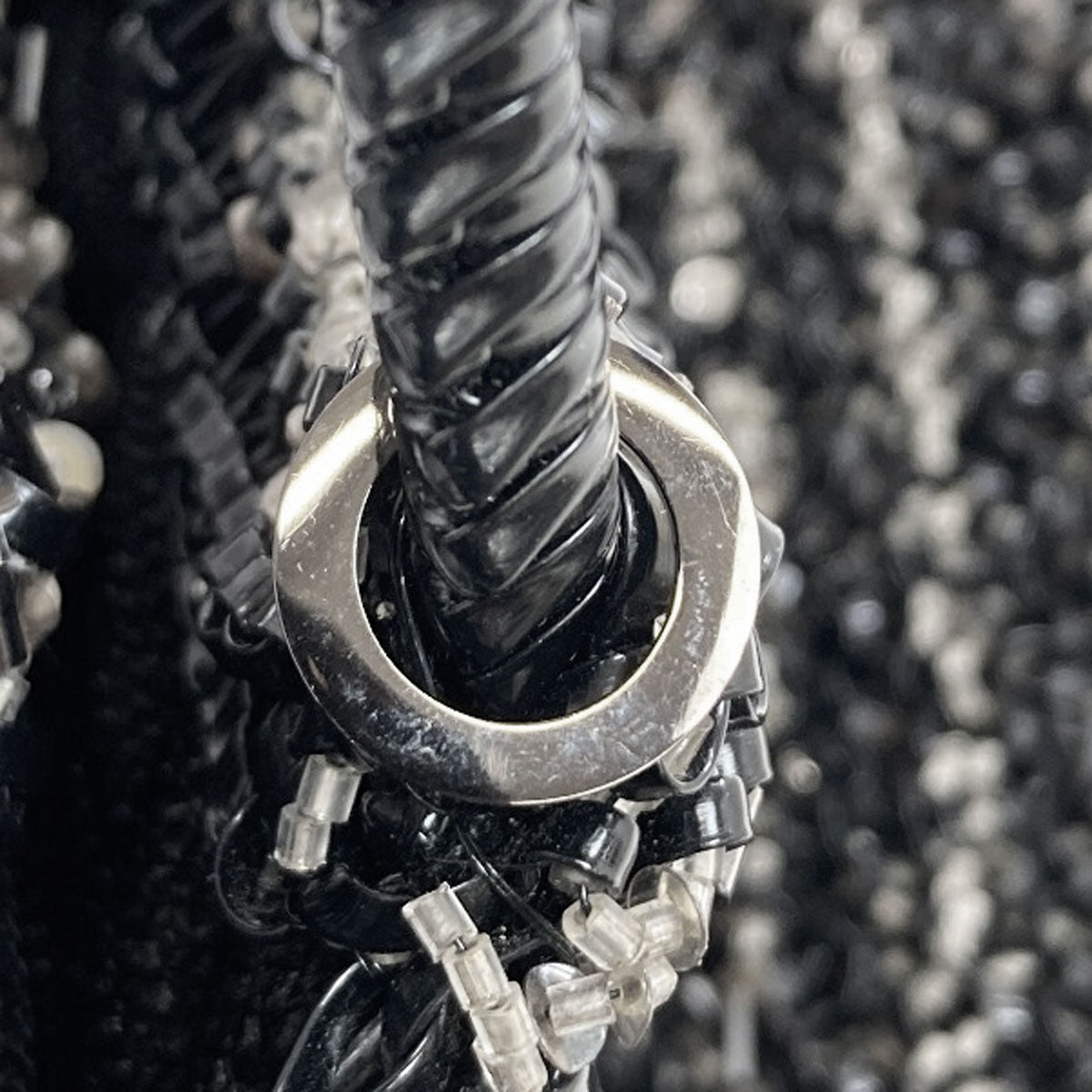 ANTEPRIMA アンテプリマ ワイヤーバッグ ビーズ フラワーチャーム ハンドバッグ PVC レディース 中古