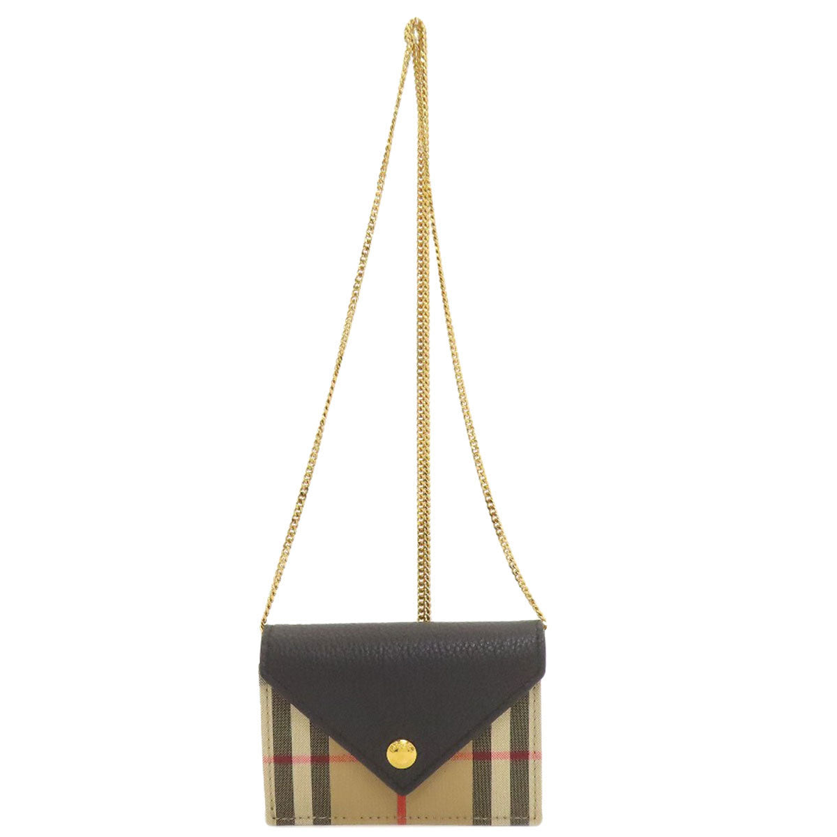 BURBERRY バーバリー チェーンウォレット バーバリーチェック コインケース ナイロン レディース 中古