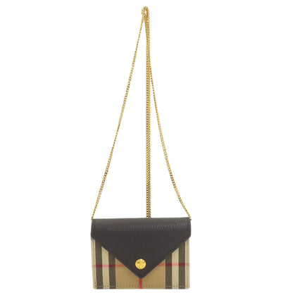 BURBERRY バーバリー チェーンウォレット バーバリーチェック コインケース ナイロン レディース 中古