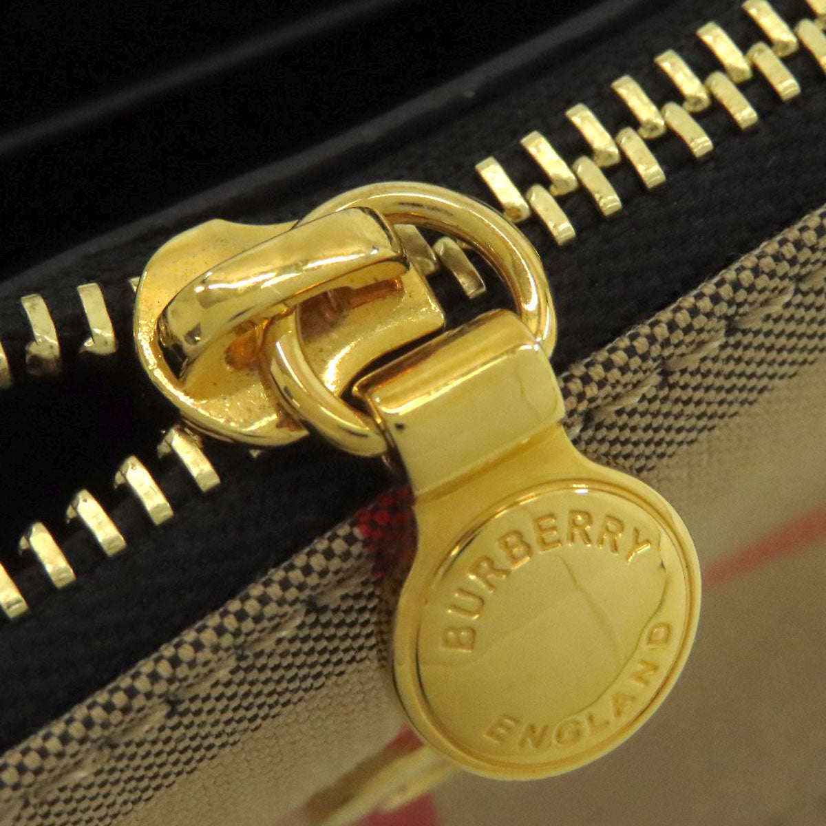 BURBERRY バーバリー チェーンウォレット バーバリーチェック コインケース ナイロン レディース 中古