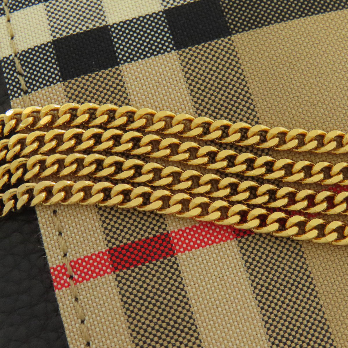 BURBERRY バーバリー チェーンウォレット バーバリーチェック コインケース ナイロン レディース 中古