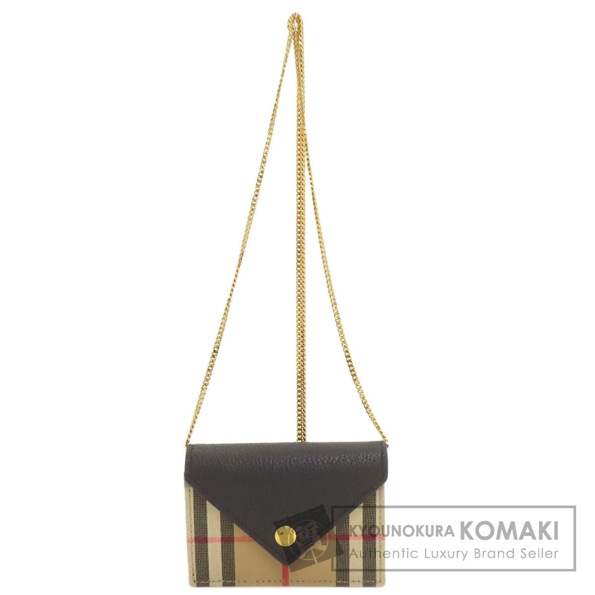 BURBERRY バーバリー チェーンウォレット バーバリーチェック コインケース ナイロン レディース 中古